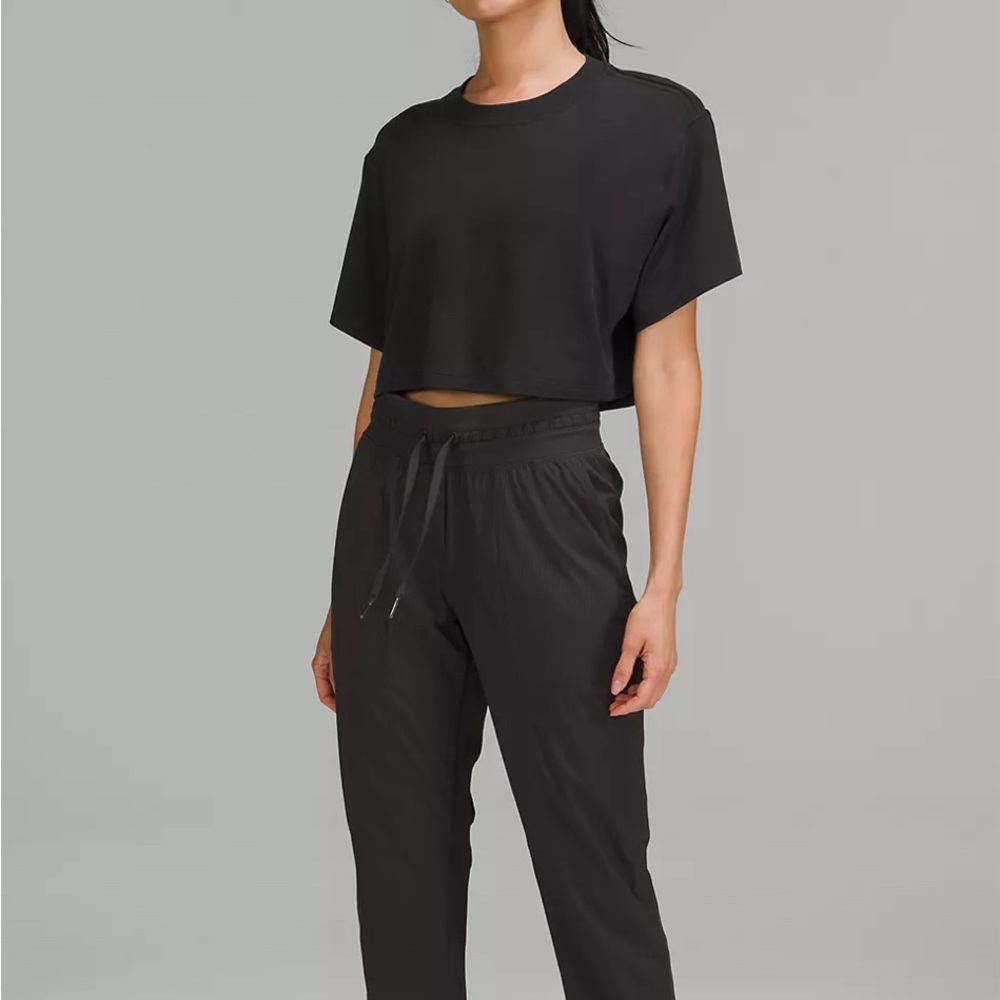 Lululemon All Yours Cropped Tshirt - black tshirt